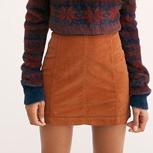 FREE PEOPLE Modern Femme Mustard Corduroy Skirt